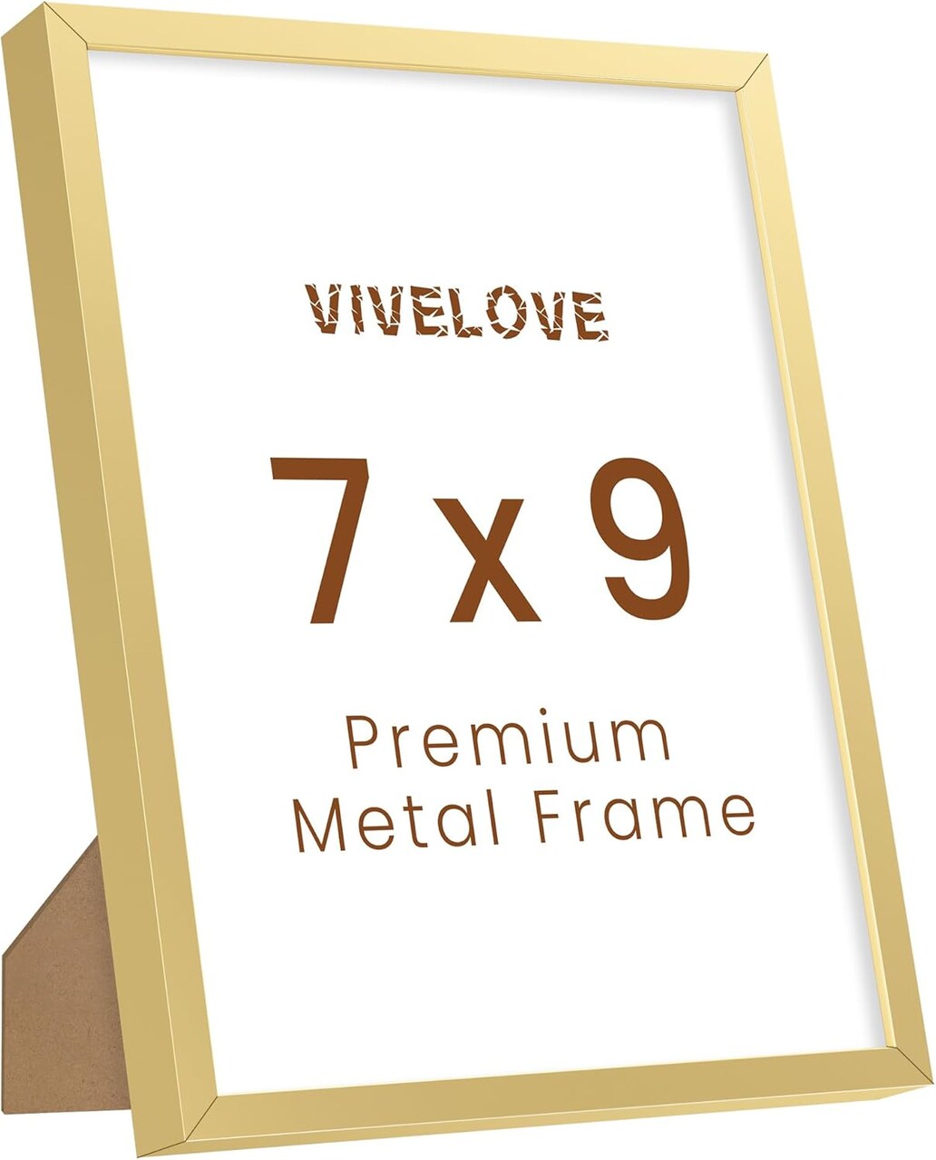 7x9 Picture Frame Gold Set of 1- Photo Frame for Wall Tabletop & Wall Decoration - Wall Mounting Horizontally or Vertically - Tempered Glass
